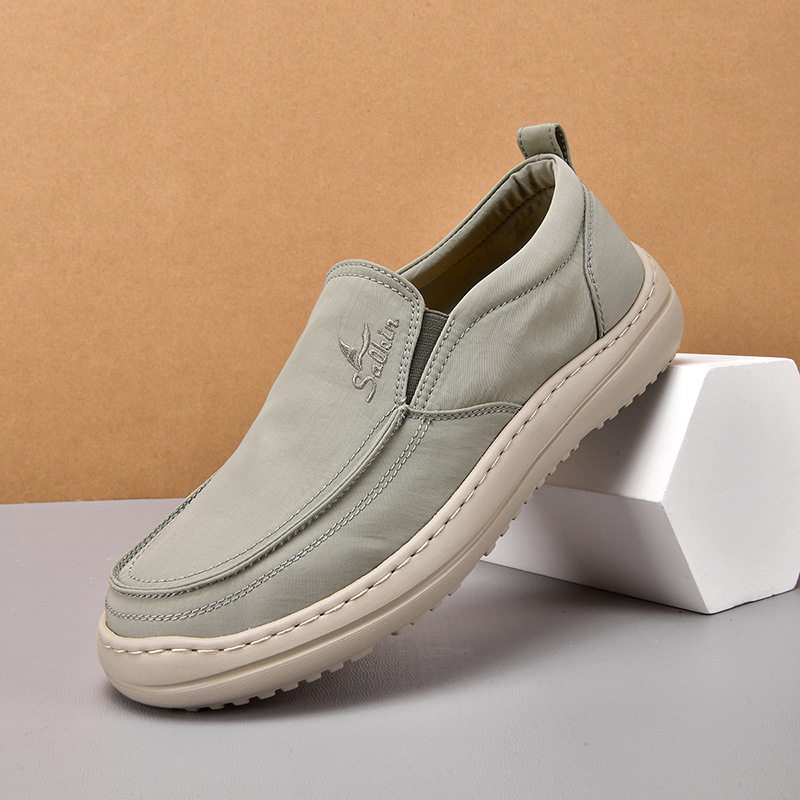 Cross-Border Large Size Foreign Trade Men'S Shoes Canvas Shoes Men'S Slip-On Outdoor Low-Top Casual Shoes Dad Shoes Middle-Aged And Elderly Shoes