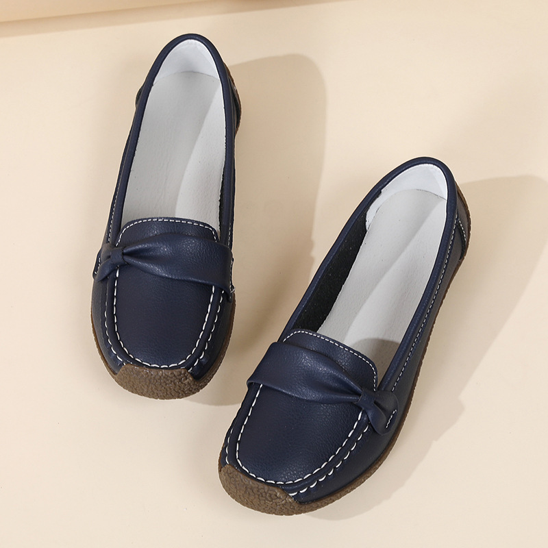Large Size Cross-Border Comfortable Mother'S Shoes Single Shoes For Middle-Aged And Elderly People Comfortable And Not Tiring Feet Leather Shoes Lightweight Spring And Autumn Loafers