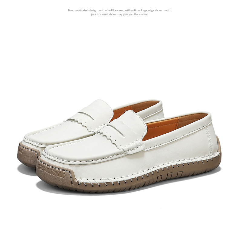 🔥Last Day 60% OFF🔥Women's Hand-Stitched Leather Slip-On Loafers, Non-Slip Soft Sole Casual Shoes for Spring & Autumn, 