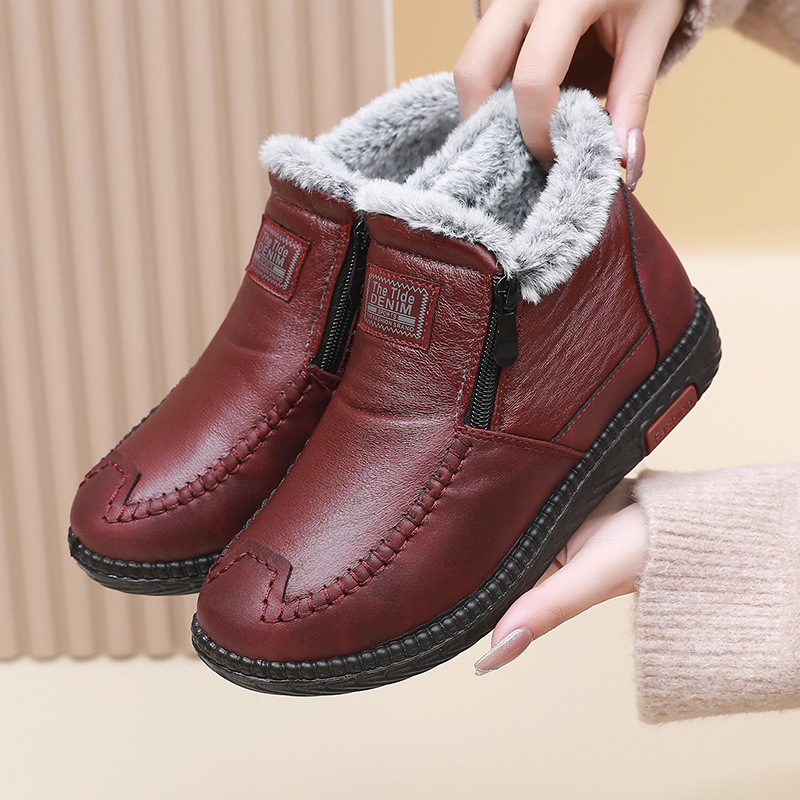 Women's Genuine Leather Non-Slip Zipper Ankle Boots