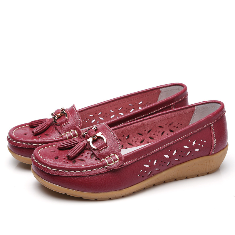 2023 NEW - Women's Hollow Soft Leather Breathable Moccasin Lafers
