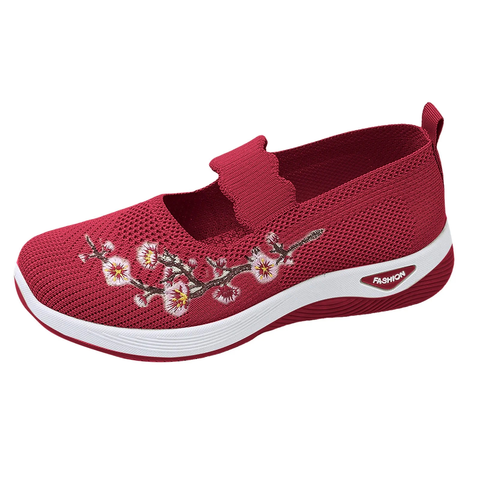 Stylish Embroidered Comfort Walking Shoes for Women, Breathable Casual Sneakers for Everyday