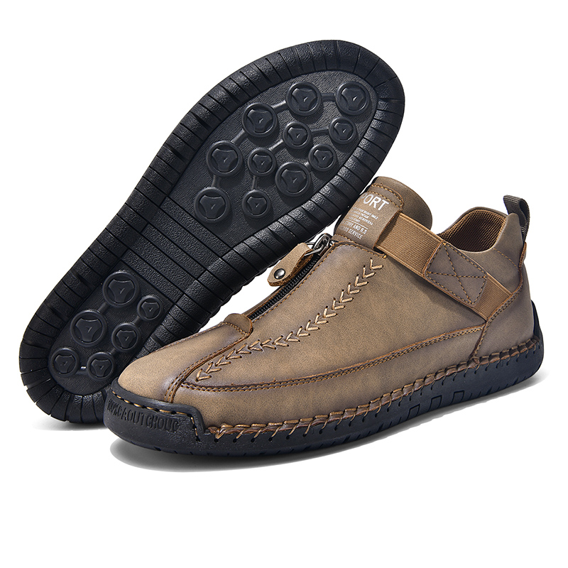 ⏰Limited Time Sale 70% OFF - Men's Premium Leather Slip-On Boots – Ideal Gift for Dad, Husband or Friend | Wide Toe, Arch Support, Waterproof, Pressure Relief, Non-Slip