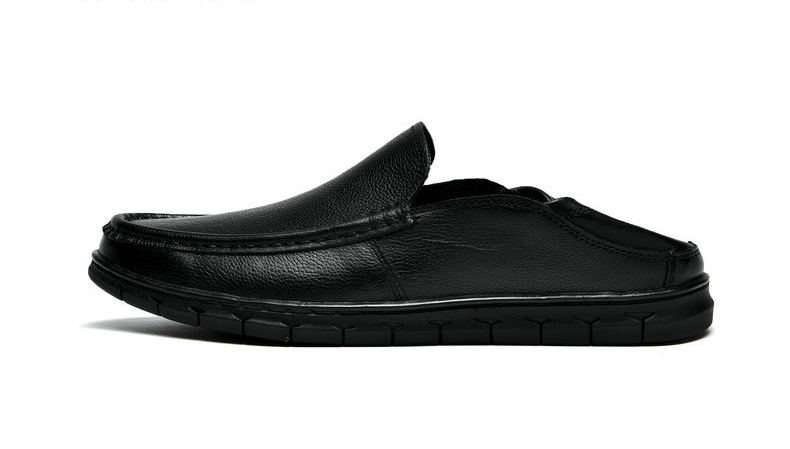 Cross-Border Popular First-Layer Cowhide Men'S Casual Shoes, Genuine Leather Shoes, Bean Shoes, Men'S Shoes, Slip-On Lazy Driving Shoes