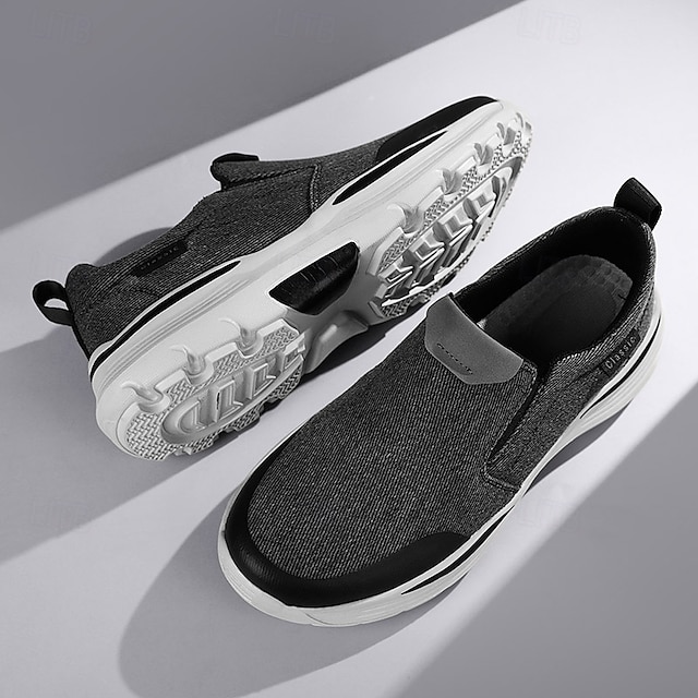 Men's Slip-On Beige Walking Shoes with Cushioned Sole – Comfortable and Breathable Sports Sneakers for Casual Wear and Outdoor Activities