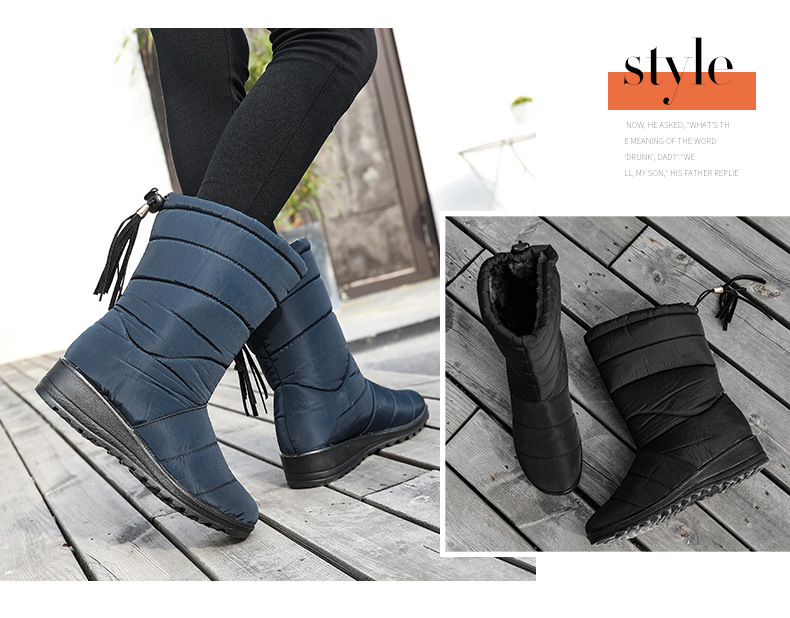 Women's Fringed Waterproof Snow Boots