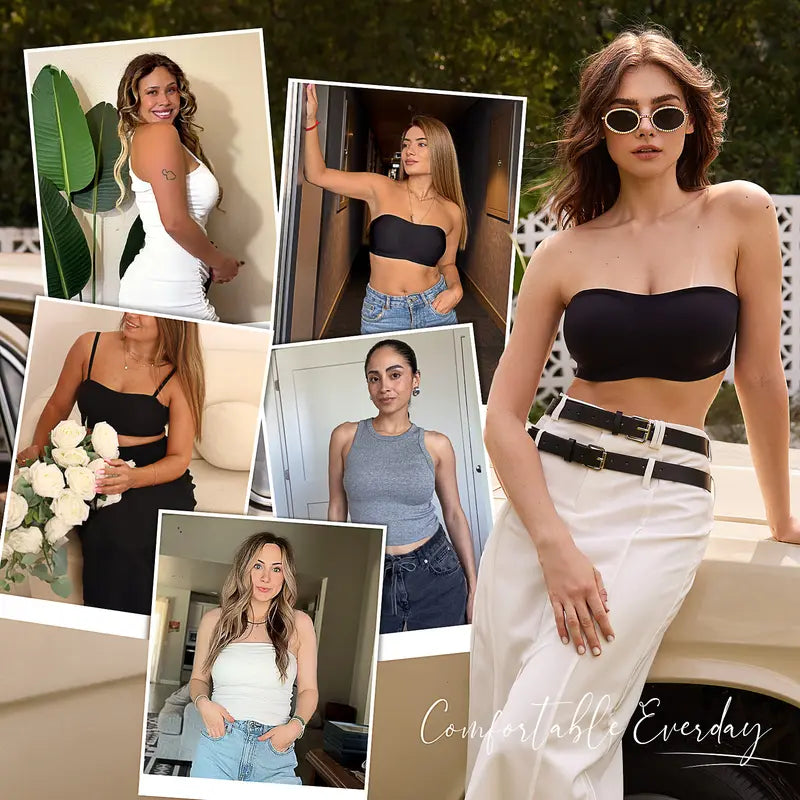Final 3 Hours: 60%OFF🔥 NESLEMY Womens Strapless Bras Push Up Bandeau Bra