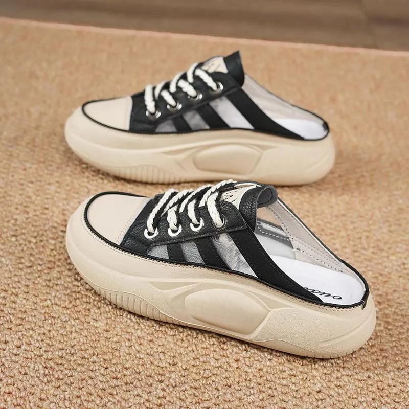 🔥Summer Hot Sale🔥 Women's closed toe half slippers(Increase the height by 4cm)