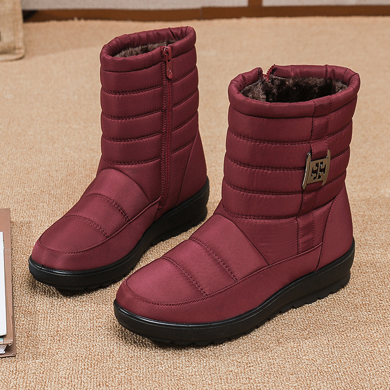 Women's Side Zipper Waterproof Snow Boots