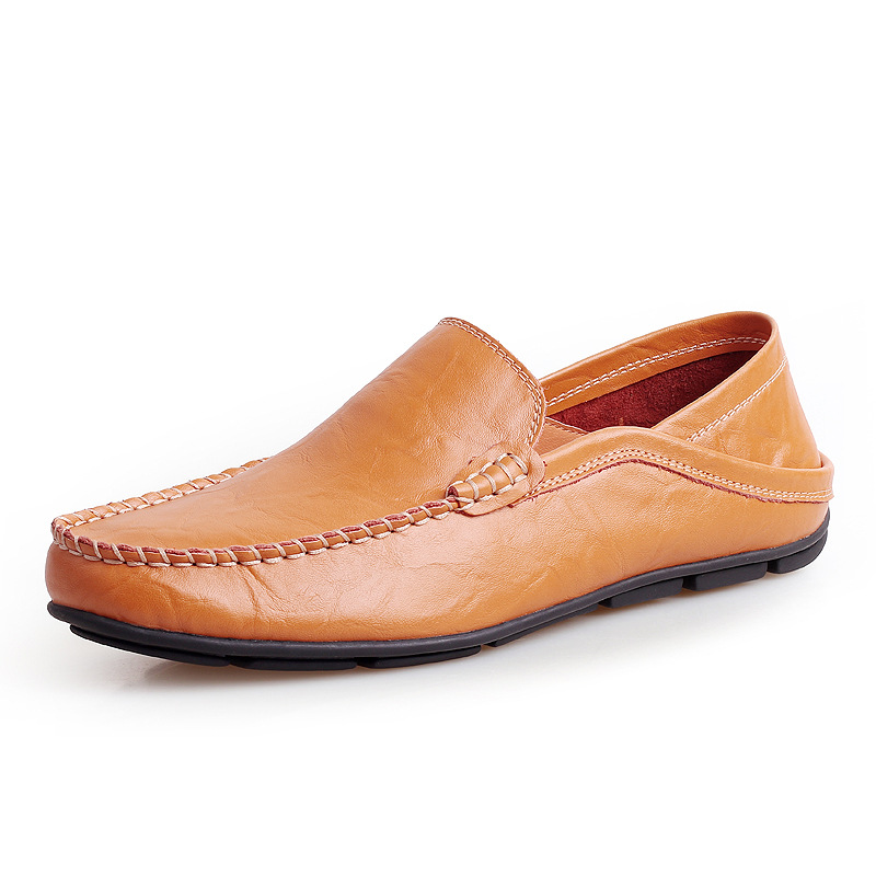 Amazon Large Size Men'S Shoes Cowhide Bean Shoes Men'S Casual Leather Shoes British Single Shoes Casual Shoes Men'S Trendy Shoes Cross-Border