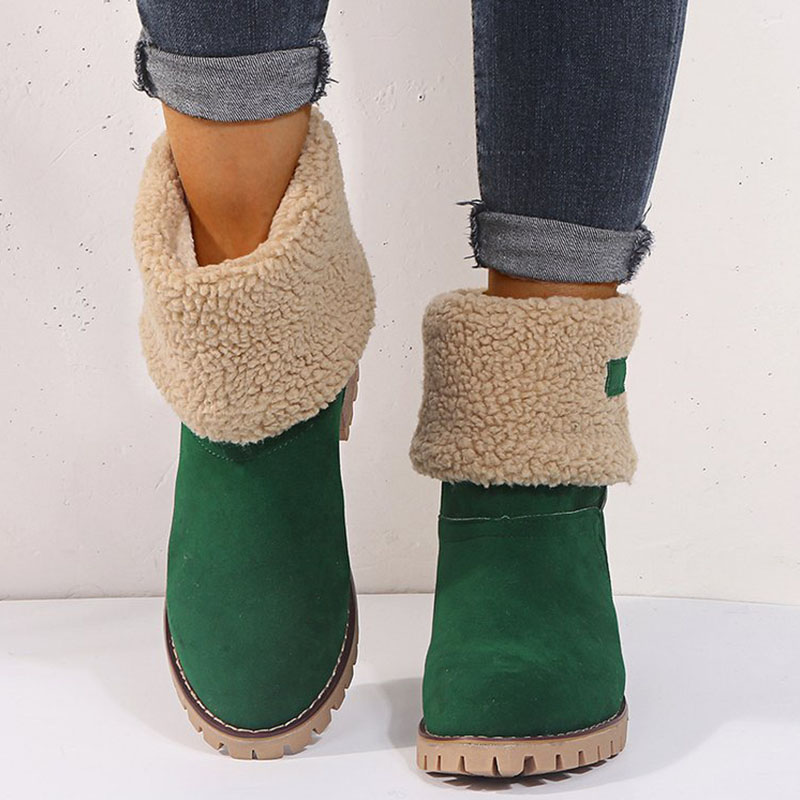 Women's Chunky Heel Round Toe Snow Boots