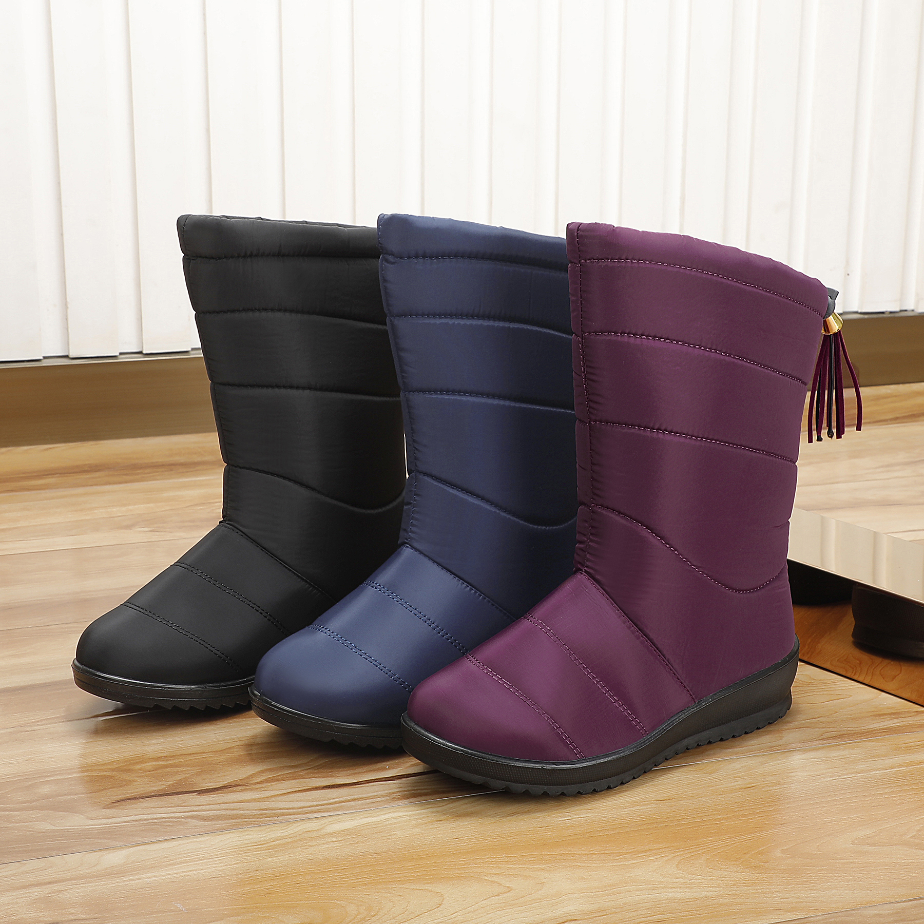 Women's Fringed Waterproof Snow Boots