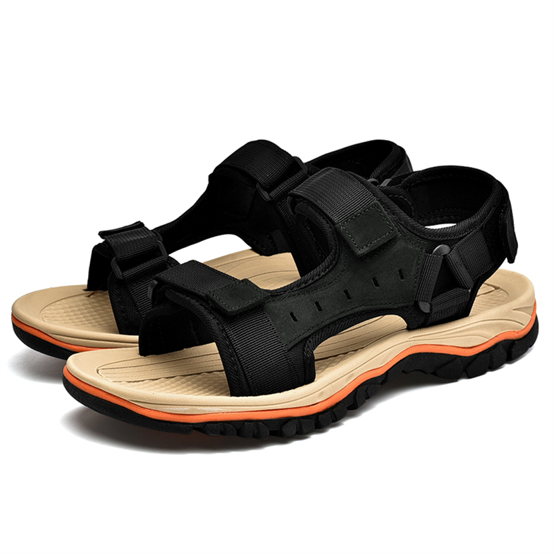 Men’s Classic Sommer Beach Breathable Convenient Velcro Leather Sandals