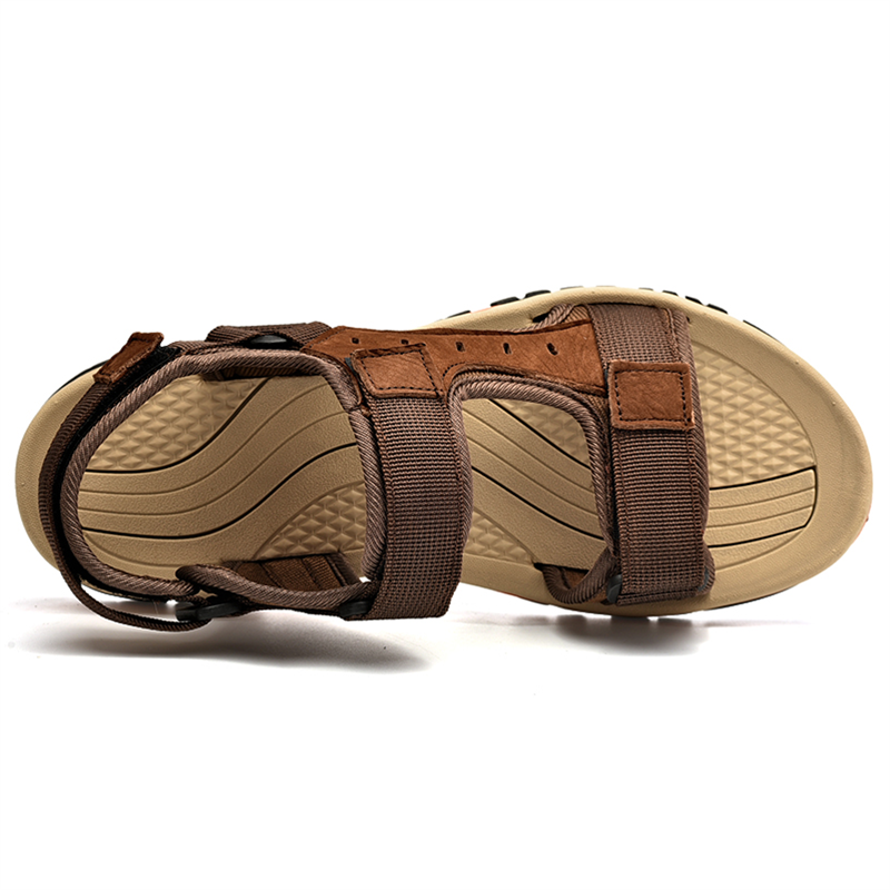 Men’s Classic Sommer Beach Breathable Convenient Velcro Leather Sandals