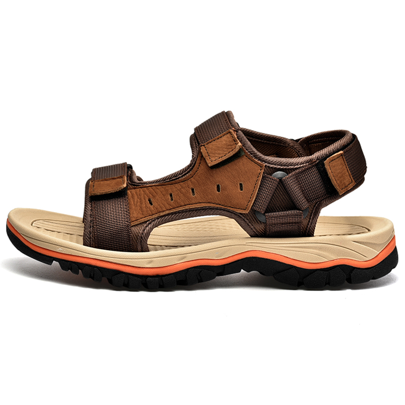 Men’s Classic Sommer Beach Breathable Convenient Velcro Leather Sandals
