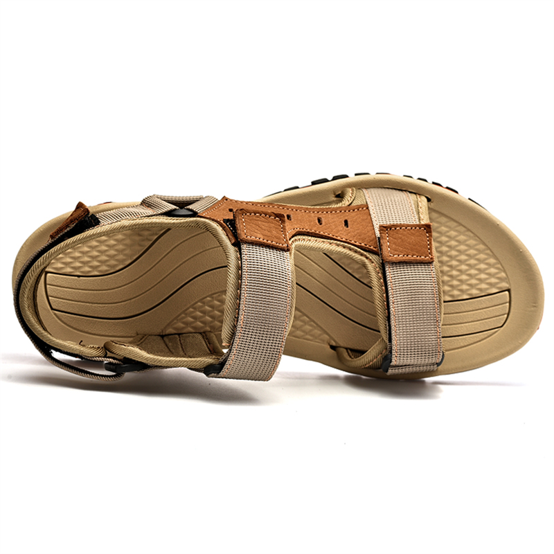Men’s Classic Sommer Beach Breathable Convenient Velcro Leather Sandals