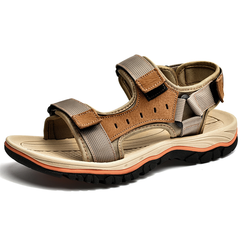 Men’s Classic Sommer Beach Breathable Convenient Velcro Leather Sandals