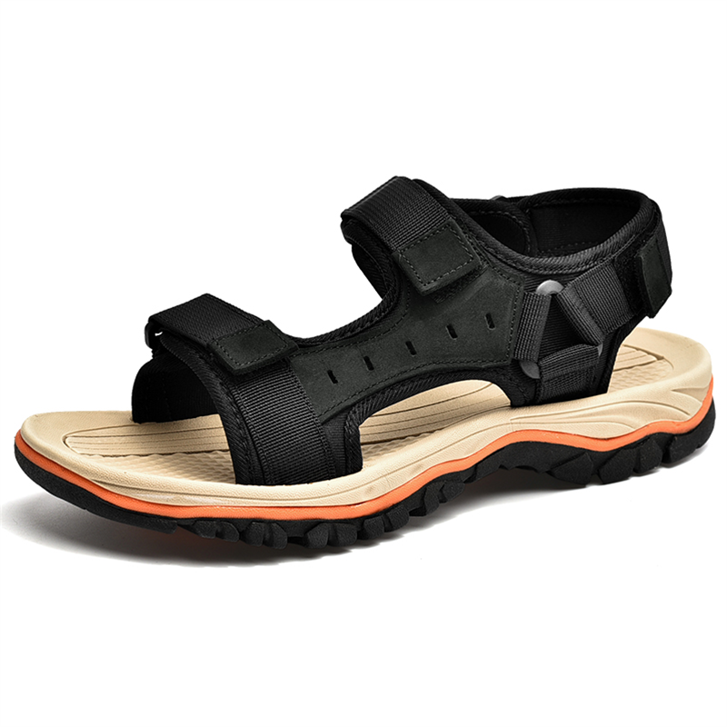Men’s Classic Sommer Beach Breathable Convenient Velcro Leather Sandals