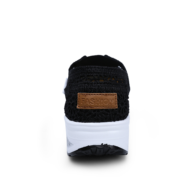 Women's Floral Embroidery Lace Mesh Air Cushion Sneakers,Comfortable Orthopedic Diabetic Walking Toning Shoes Breathable Slip On Platform Loafers Casual Fashion Rocker Shoes