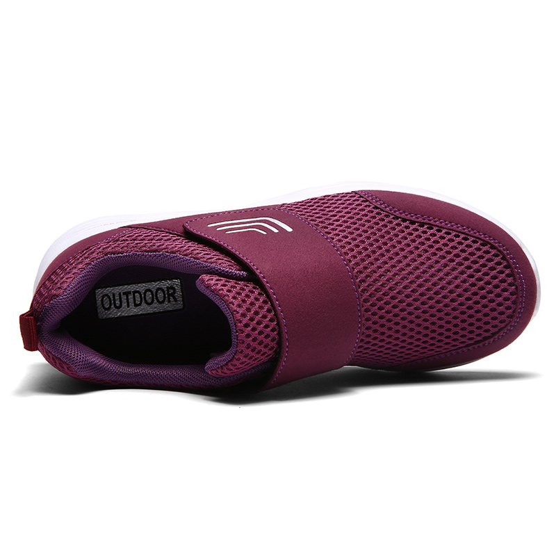 Women's Casual Comfort Walking Shoes Ultralight Flats Non-Slip Hook & Loop Fashion Sneakers