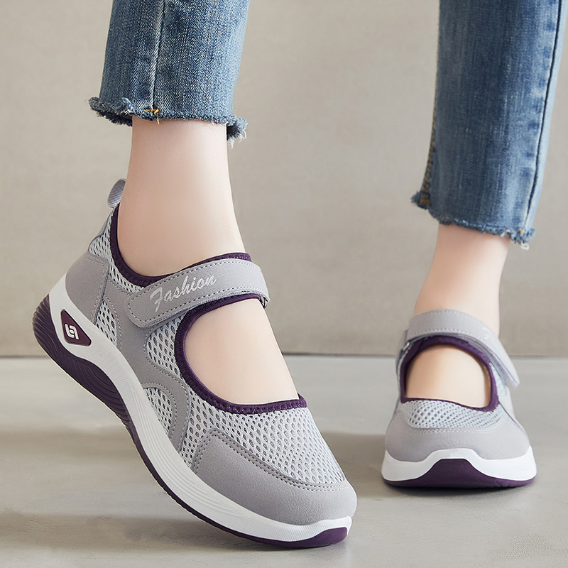 Women's Woven Orthopedic Breathable Soft Shoes Outdoor Comfort Casual Fashion Sneakers Slip on Diabetic Foam Shoes Arch Support