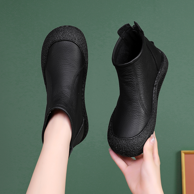 🌸🎉 Trendy Must-Have! Only a Few Left! ✨🥿💫Women's Everyday Comfort Non-Slip Arch Support Leather Back Zipper Boots