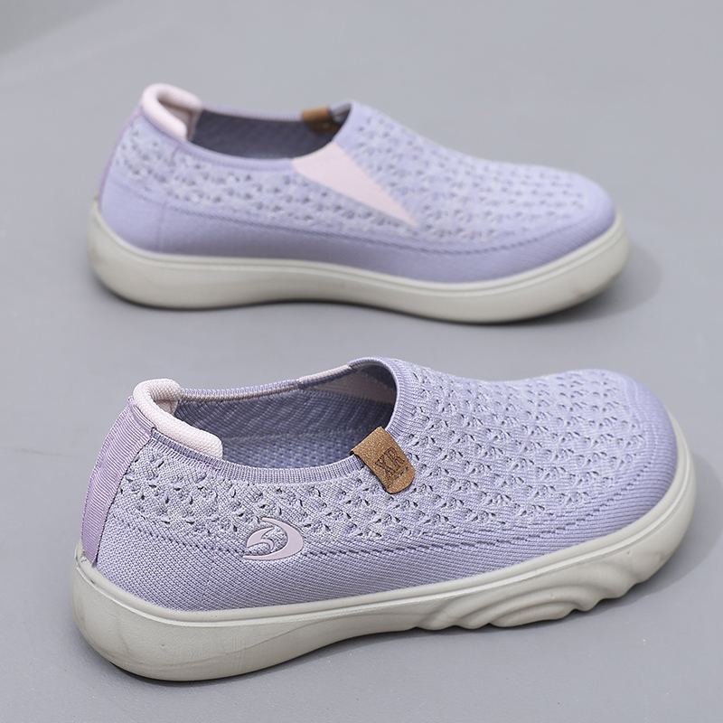 Women's Soft Orthopedic Shoes Breathable Woven Go Walking Slip On Foam Shoes Arch Support Hands Slip in Chunky Wedge