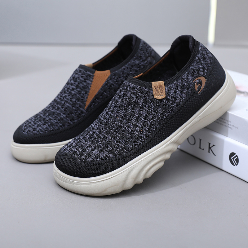 Women's Soft Orthopedic Shoes Breathable Woven Go Walking Slip On Foam Shoes Arch Support Hands Slip in Chunky Wedge
