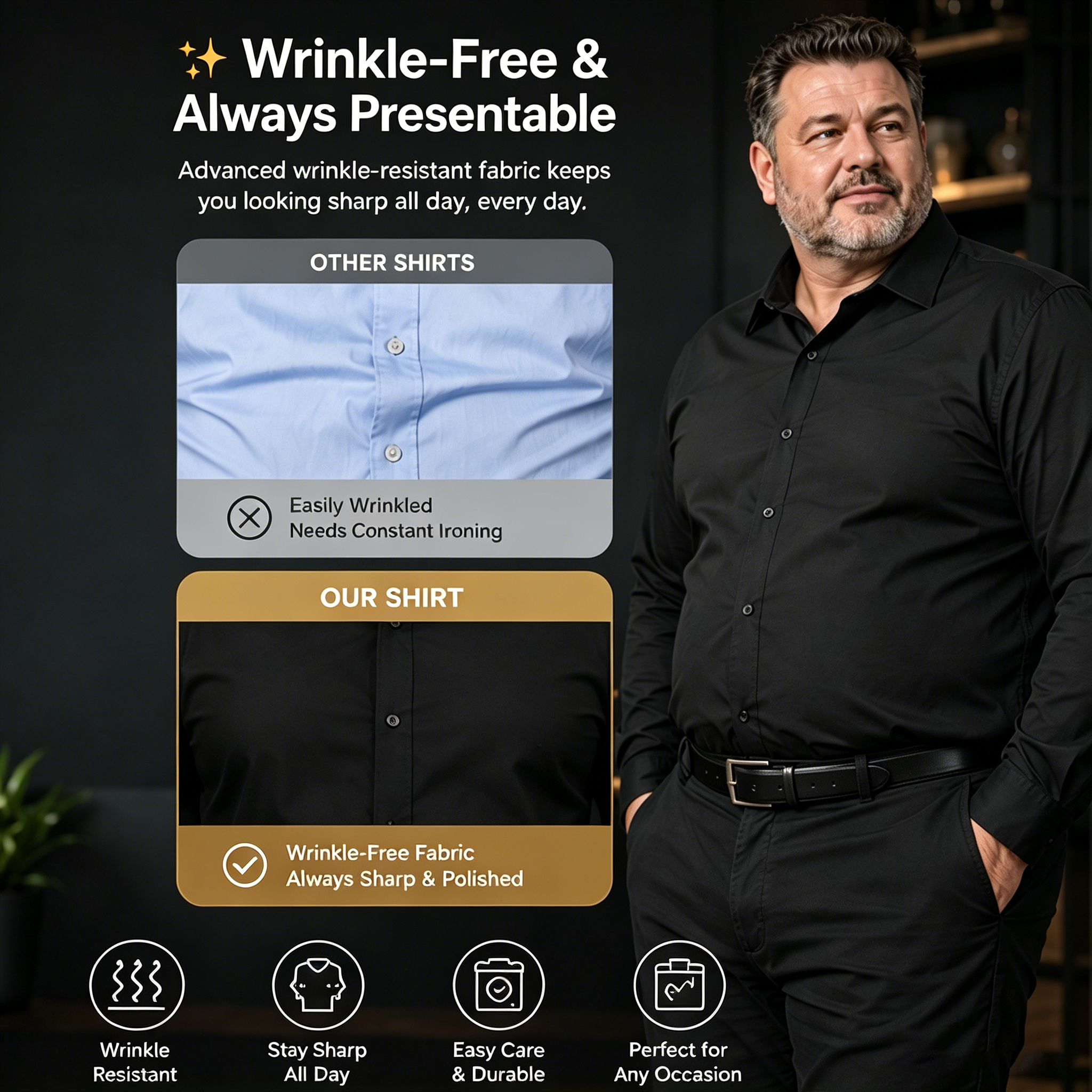 Summer Best Daily 1000+ Sold Stretch Non-Iron Shirt