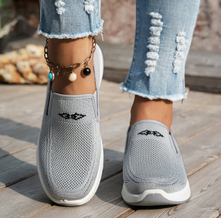  Hands-Free Flyknit Sneakers – Lightweight Breathable Slip-On Shoes for Women