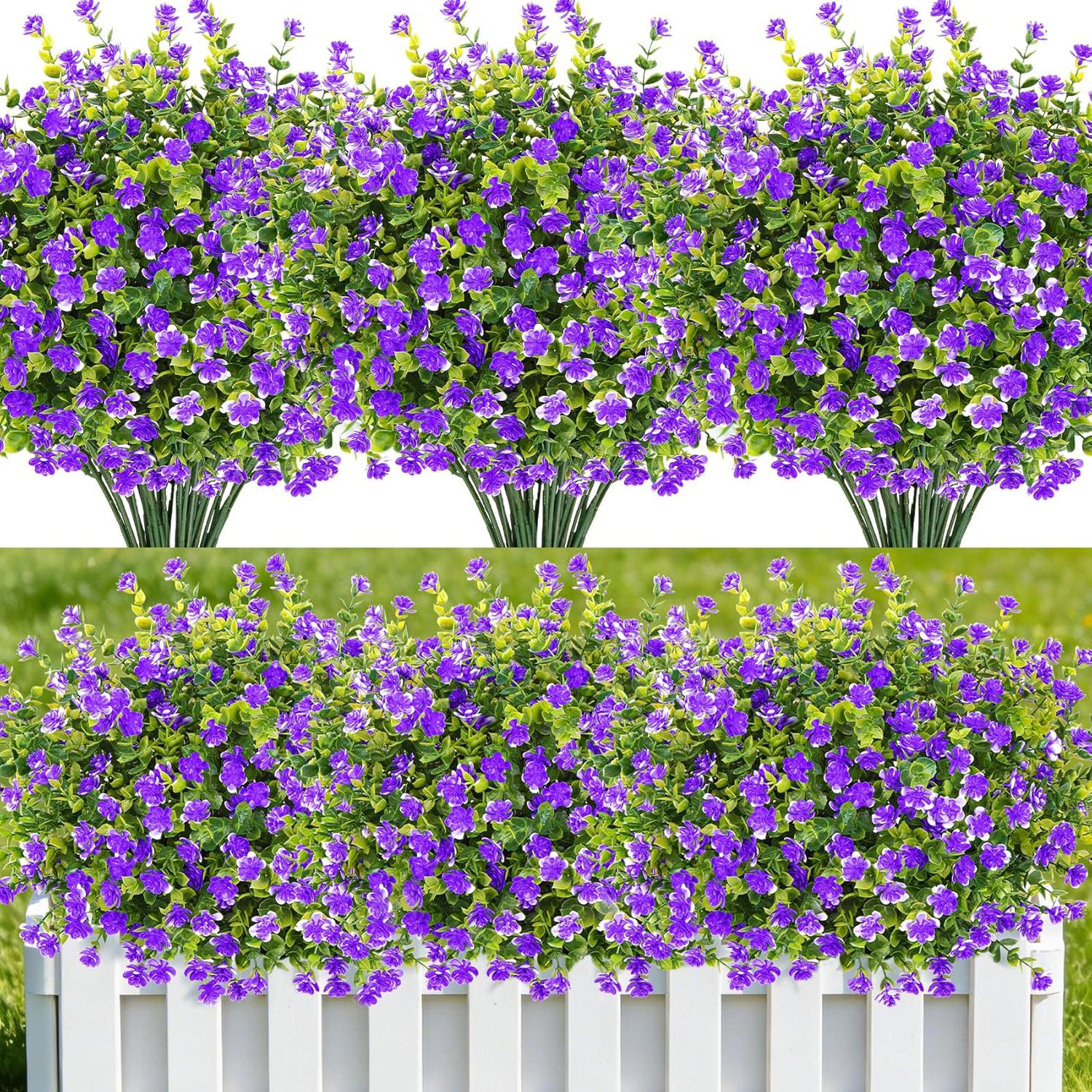 24 Bundles Mixed Eucalyptus Camellia Outdoor Artificial Flowers