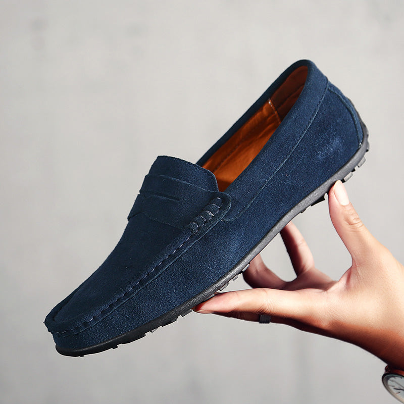 🔥2026🔥Men's Spring/Autumn Suede Genuine Leather Casual Driving Loafers/Moccasins | Plus Size