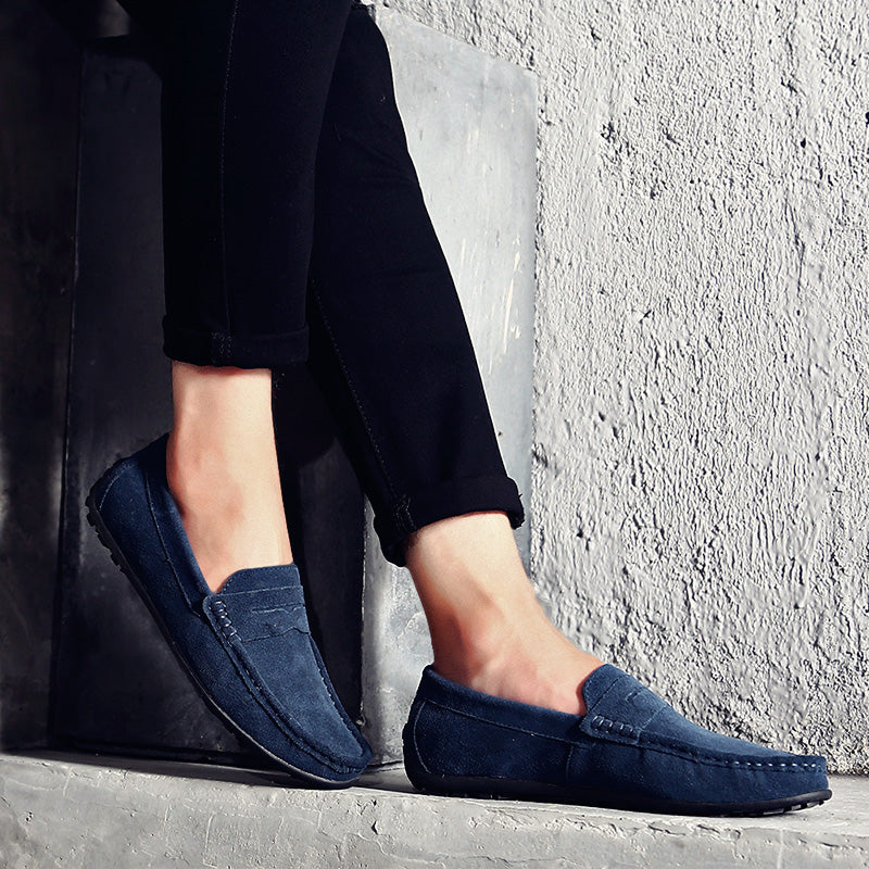 🔥2026🔥Men's Spring/Autumn Suede Genuine Leather Casual Driving Loafers/Moccasins | Plus Size