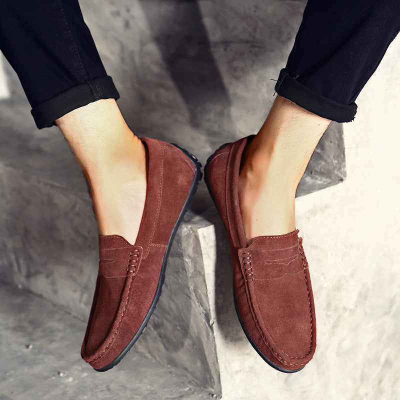 🔥2026🔥Men's Spring/Autumn Suede Genuine Leather Casual Driving Loafers/Moccasins | Plus Size