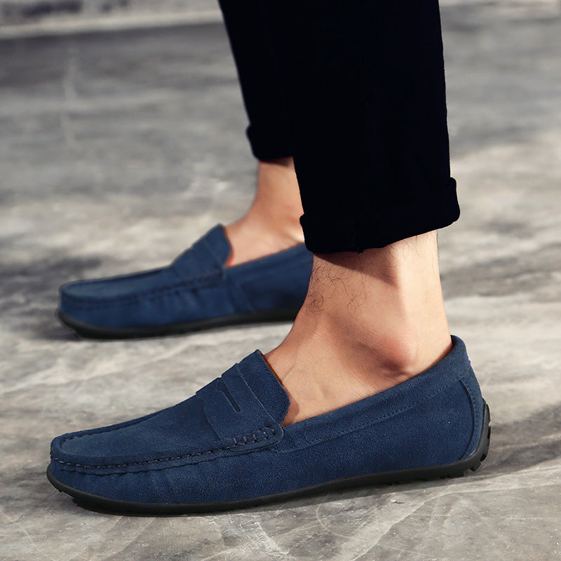 🔥2026🔥Men's Spring/Autumn Suede Genuine Leather Casual Driving Loafers/Moccasins | Plus Size