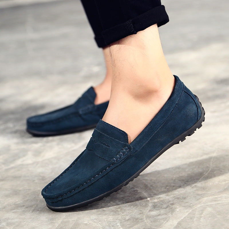🔥2026🔥Men's Spring/Autumn Suede Genuine Leather Casual Driving Loafers/Moccasins | Plus Size