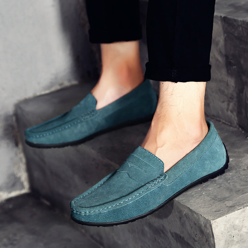 🔥2026🔥Men's Spring/Autumn Suede Genuine Leather Casual Driving Loafers/Moccasins | Plus Size