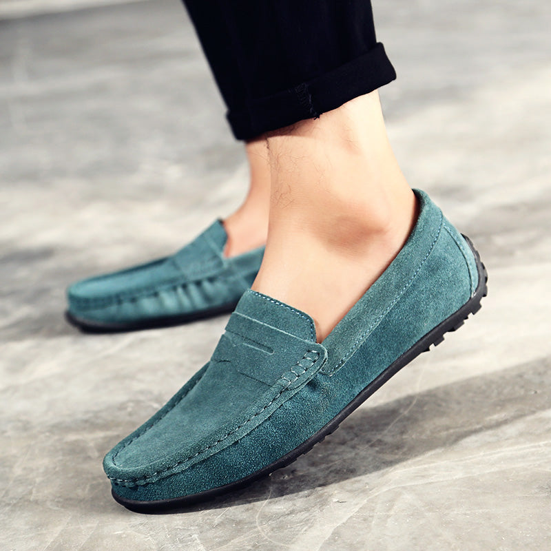 🔥2026🔥Men's Spring/Autumn Suede Genuine Leather Casual Driving Loafers/Moccasins | Plus Size