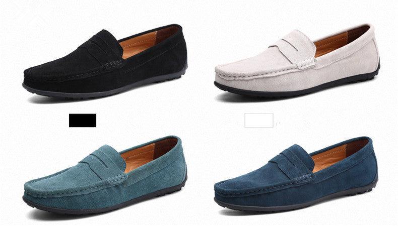🔥2026🔥Men's Spring/Autumn Suede Genuine Leather Casual Driving Loafers/Moccasins | Plus Size