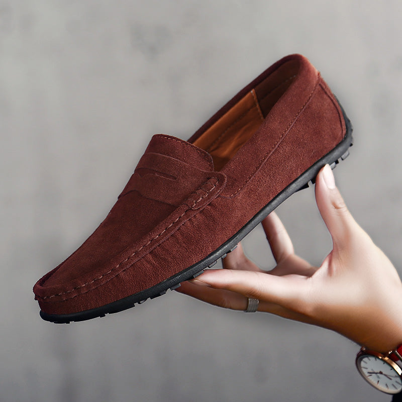 🔥2026🔥Men's Spring/Autumn Suede Genuine Leather Casual Driving Loafers/Moccasins | Plus Size