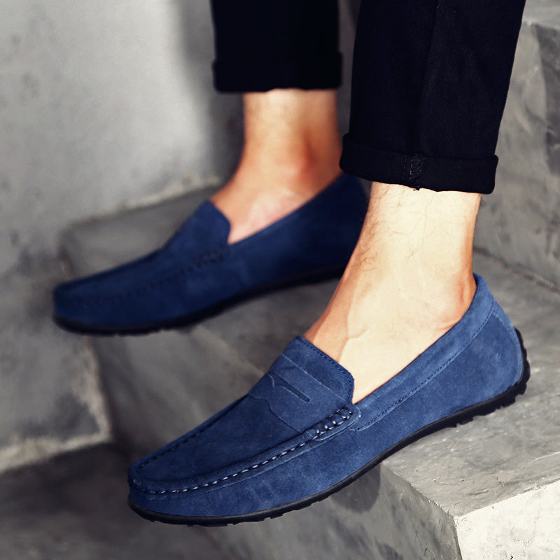 🔥2026🔥Men's Spring/Autumn Suede Genuine Leather Casual Driving Loafers/Moccasins | Plus Size