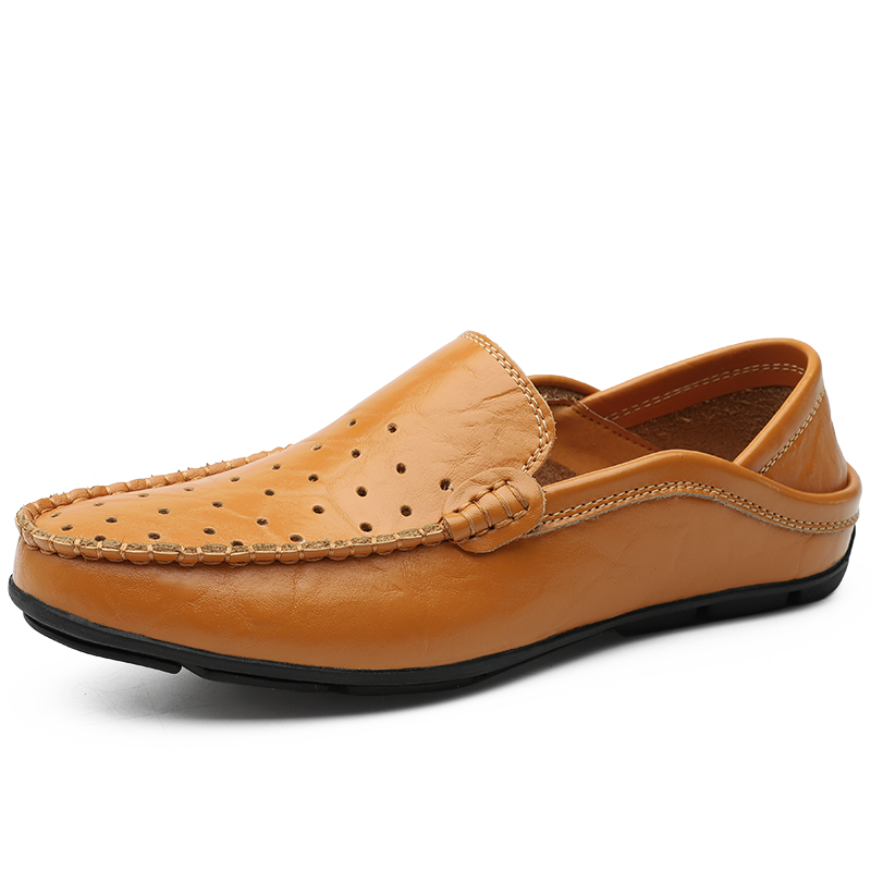 Amazon Large Size Men'S Shoes Cowhide Bean Shoes Men'S Casual Leather Shoes British Single Shoes Casual Shoes Men'S Trendy Shoes Cross-Border