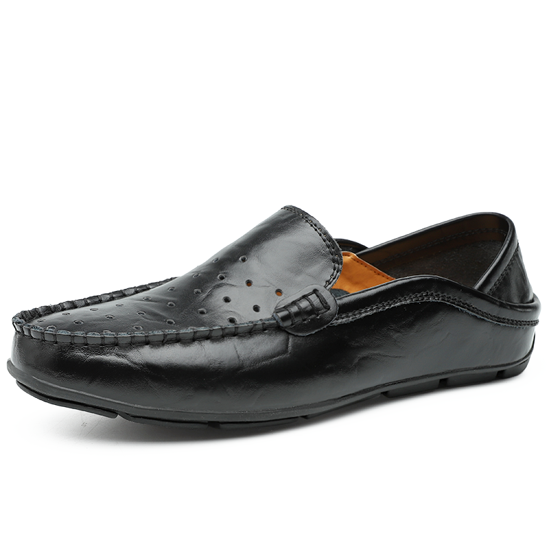 Amazon Large Size Men'S Shoes Cowhide Bean Shoes Men'S Casual Leather Shoes British Single Shoes Casual Shoes Men'S Trendy Shoes Cross-Border