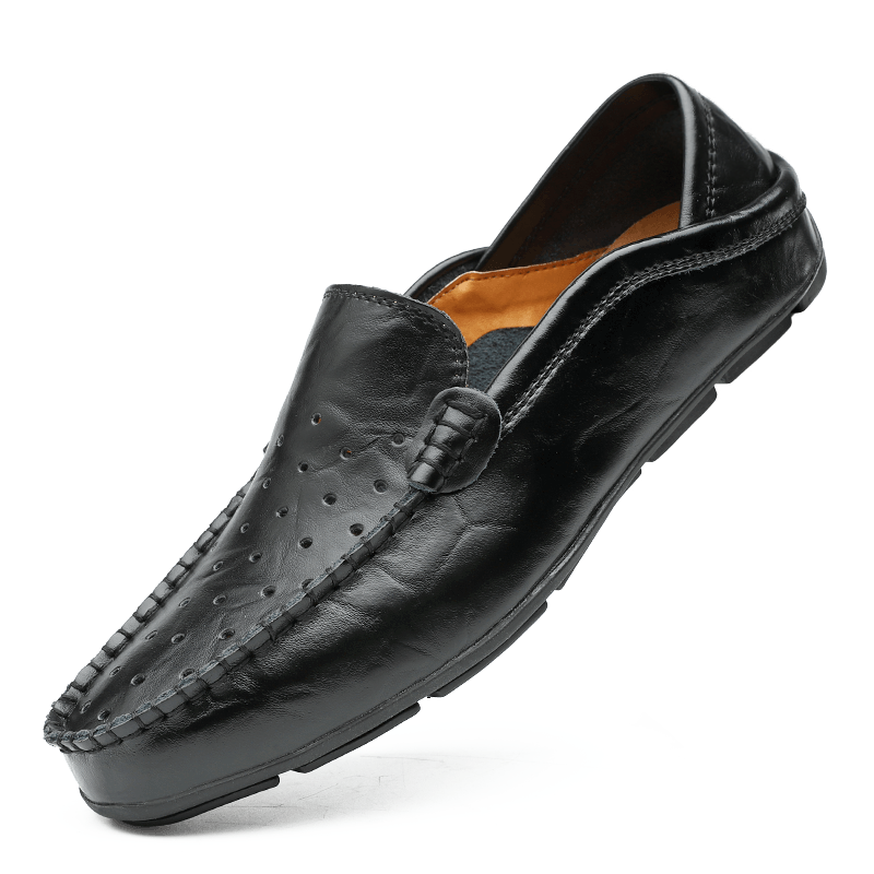 Amazon Large Size Men'S Shoes Cowhide Bean Shoes Men'S Casual Leather Shoes British Single Shoes Casual Shoes Men'S Trendy Shoes Cross-Border