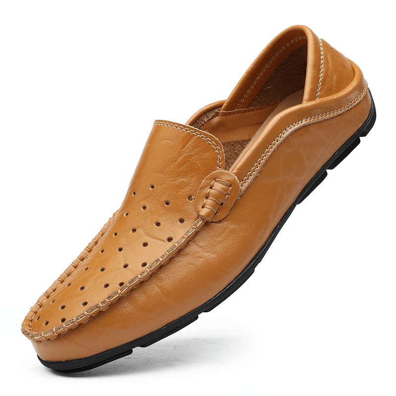 Amazon Large Size Men'S Shoes Cowhide Bean Shoes Men'S Casual Leather Shoes British Single Shoes Casual Shoes Men'S Trendy Shoes Cross-Border