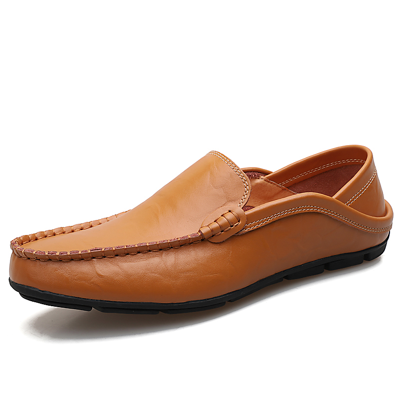 Amazon Large Size Men'S Shoes Cowhide Bean Shoes Men'S Casual Leather Shoes British Single Shoes Casual Shoes Men'S Trendy Shoes Cross-Border