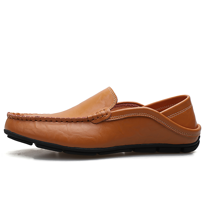 Amazon Large Size Men'S Shoes Cowhide Bean Shoes Men'S Casual Leather Shoes British Single Shoes Casual Shoes Men'S Trendy Shoes Cross-Border