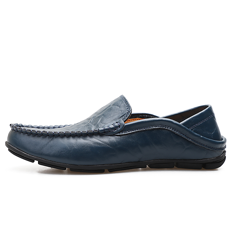 Amazon Large Size Men'S Shoes Cowhide Bean Shoes Men'S Casual Leather Shoes British Single Shoes Casual Shoes Men'S Trendy Shoes Cross-Border