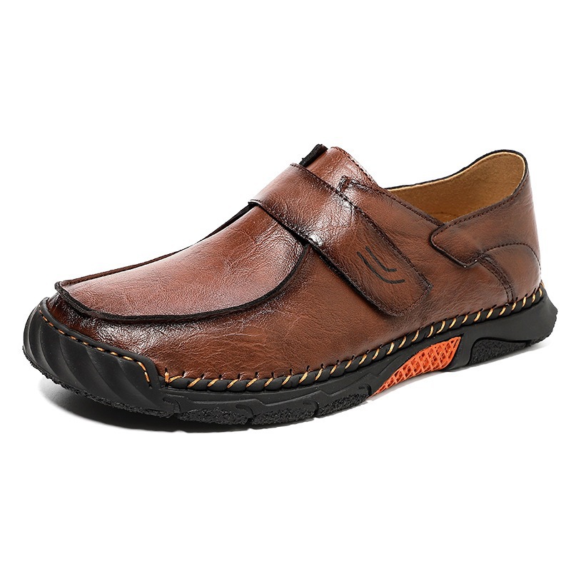 🚗Premium Leather Driving Shoes for Men, Easy On/Off Casual Walking Loafers with Durable Stitching & Rubber Sole