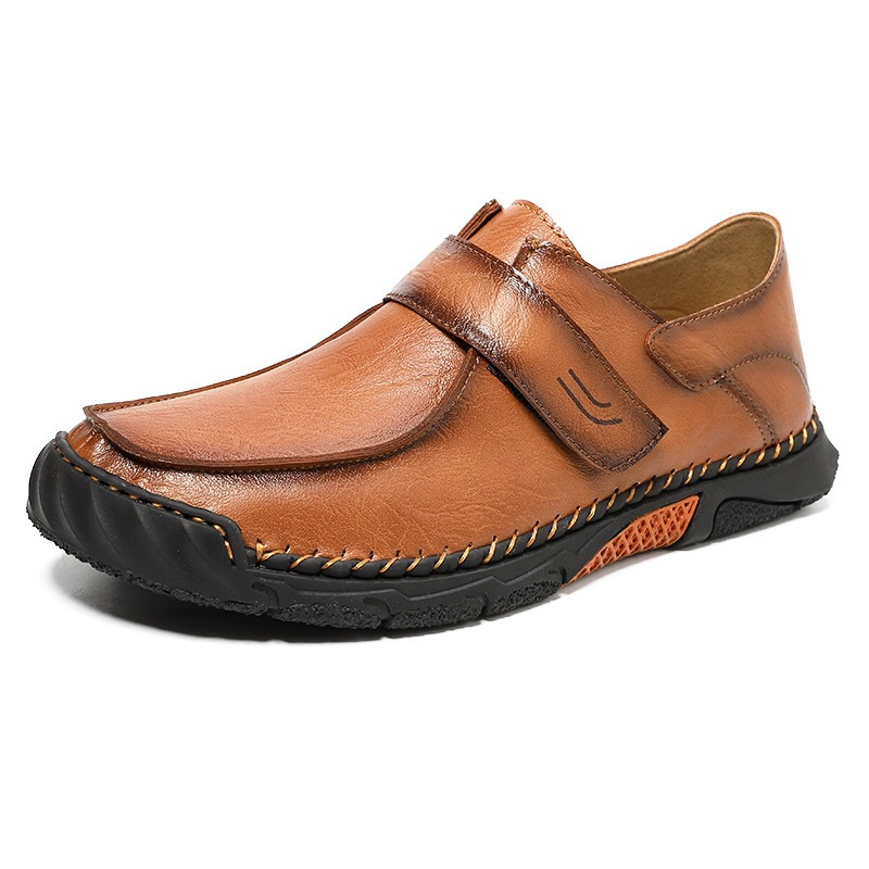 🚗Premium Leather Driving Shoes for Men, Easy On/Off Casual Walking Loafers with Durable Stitching & Rubber Sole